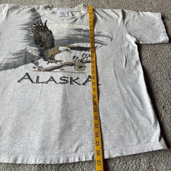 VTG 90's Alaska Nature Graphic T-Shirt Mens XL Gray Double Sided Bald Eagle - Picture 5 of 6